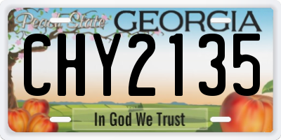 GA license plate CHY2135