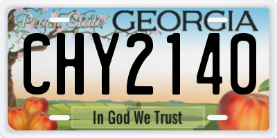 GA license plate CHY2140