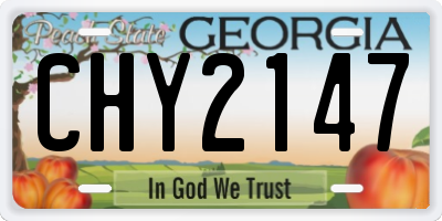 GA license plate CHY2147
