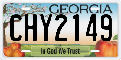 GA license plate CHY2149