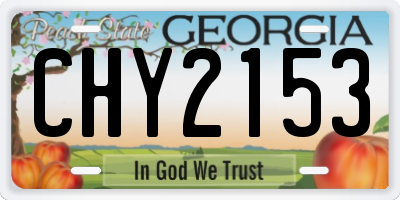 GA license plate CHY2153