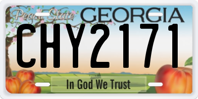 GA license plate CHY2171