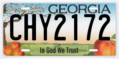 GA license plate CHY2172