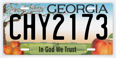 GA license plate CHY2173