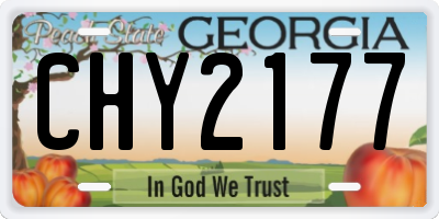 GA license plate CHY2177