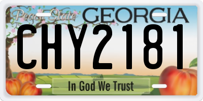 GA license plate CHY2181