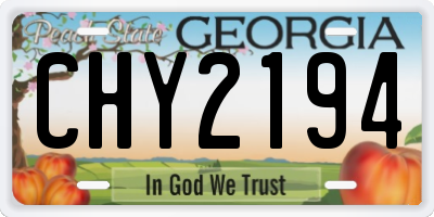 GA license plate CHY2194