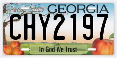 GA license plate CHY2197