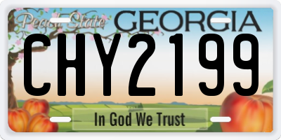 GA license plate CHY2199