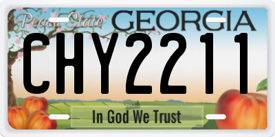 GA license plate CHY2211