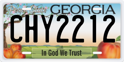 GA license plate CHY2212