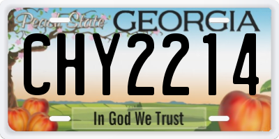 GA license plate CHY2214
