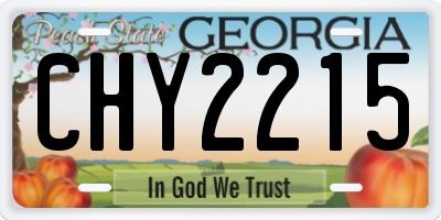 GA license plate CHY2215