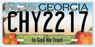 GA license plate CHY2217