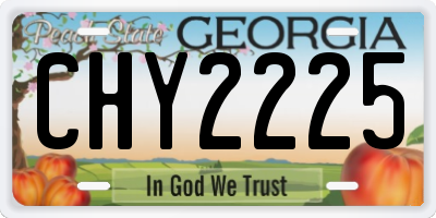 GA license plate CHY2225