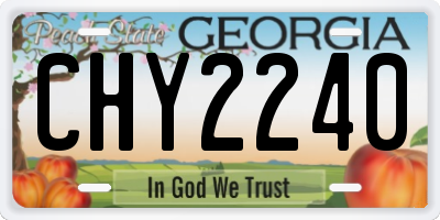 GA license plate CHY2240