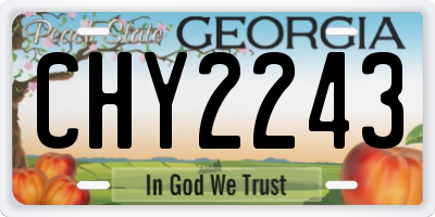 GA license plate CHY2243