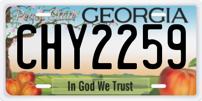 GA license plate CHY2259