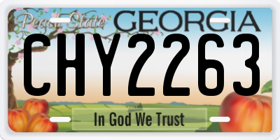 GA license plate CHY2263