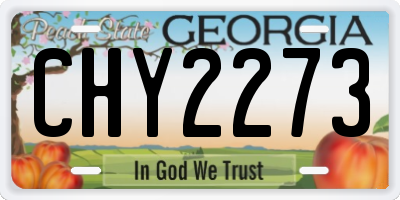 GA license plate CHY2273