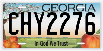 GA license plate CHY2276