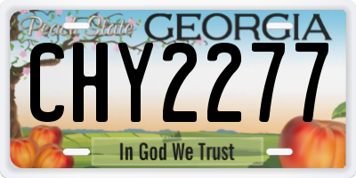 GA license plate CHY2277