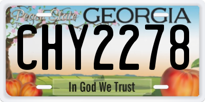GA license plate CHY2278
