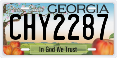 GA license plate CHY2287