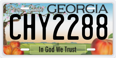GA license plate CHY2288