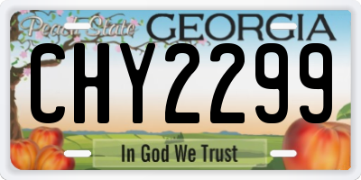 GA license plate CHY2299