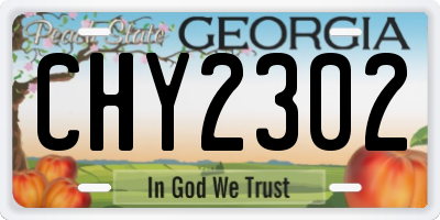 GA license plate CHY2302