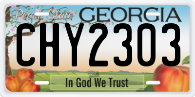 GA license plate CHY2303