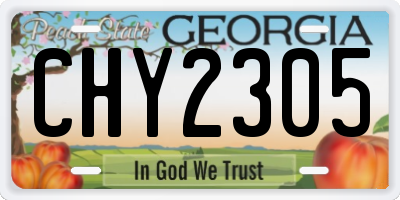 GA license plate CHY2305