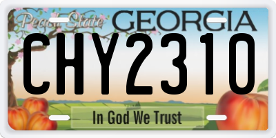 GA license plate CHY2310