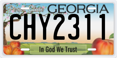 GA license plate CHY2311