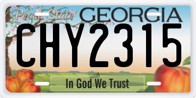 GA license plate CHY2315