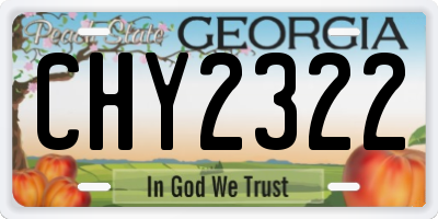 GA license plate CHY2322