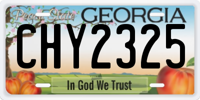 GA license plate CHY2325