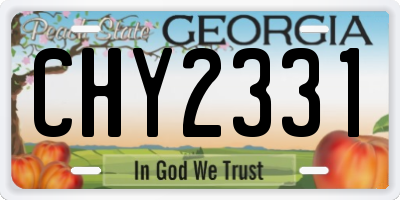 GA license plate CHY2331