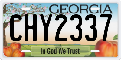 GA license plate CHY2337