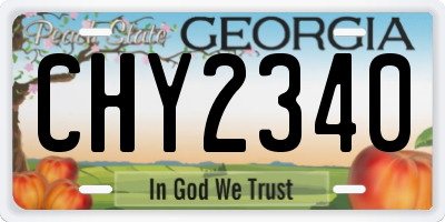 GA license plate CHY2340