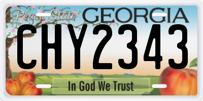 GA license plate CHY2343