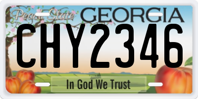GA license plate CHY2346