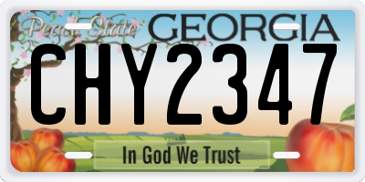 GA license plate CHY2347