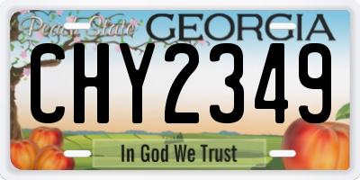 GA license plate CHY2349