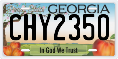 GA license plate CHY2350
