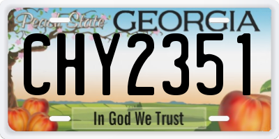 GA license plate CHY2351