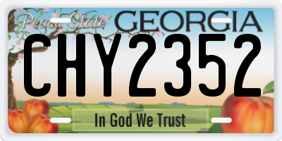GA license plate CHY2352