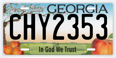GA license plate CHY2353