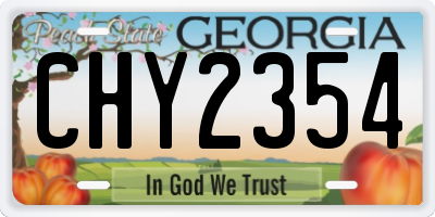 GA license plate CHY2354